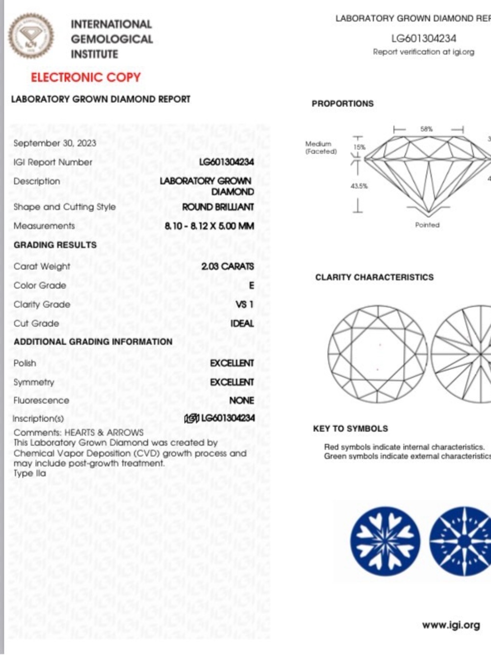 Women's Studs TW 4.06 cts Lab Grown Diamonds Round E VS1, 14k posts, IGI cert - Picture 5 of 5